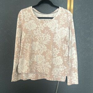 Floral pink and white sweatshirt